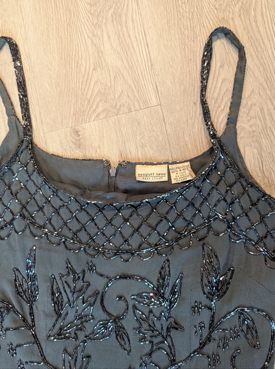 Newport News Dresses & Skirts - Newport News Beaded Black Evening Gown with Matching Shawl